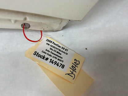 2008 Pontiac G8 GT RH Passenger Front Fender White OEM