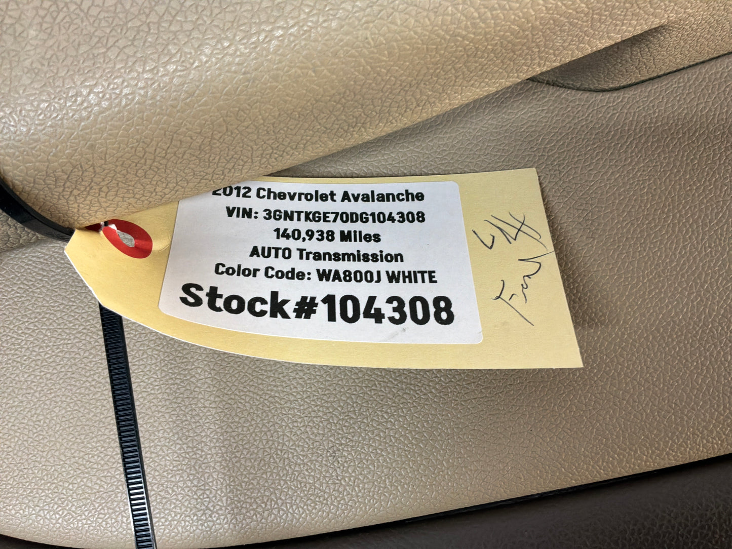 2012 Chevy Avalanche LH Driver Front Interior Door Panel Cashmere OEM