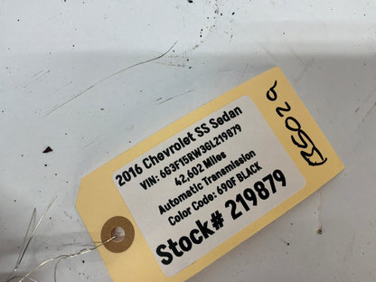 2016 Chevy SS Sedan LH Driver Lower B Pillar Carpet Retainer Trim Panel OEM