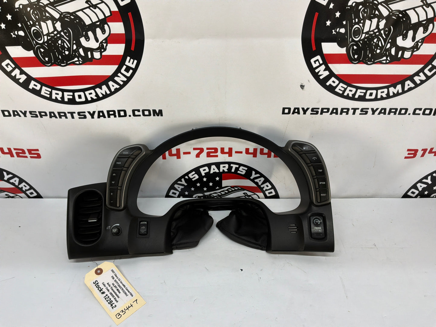 2007 Chevy C6 Corvette Convertible Dash Gauge Cluster Speedometer Bezel Panel w/ Switches OEM