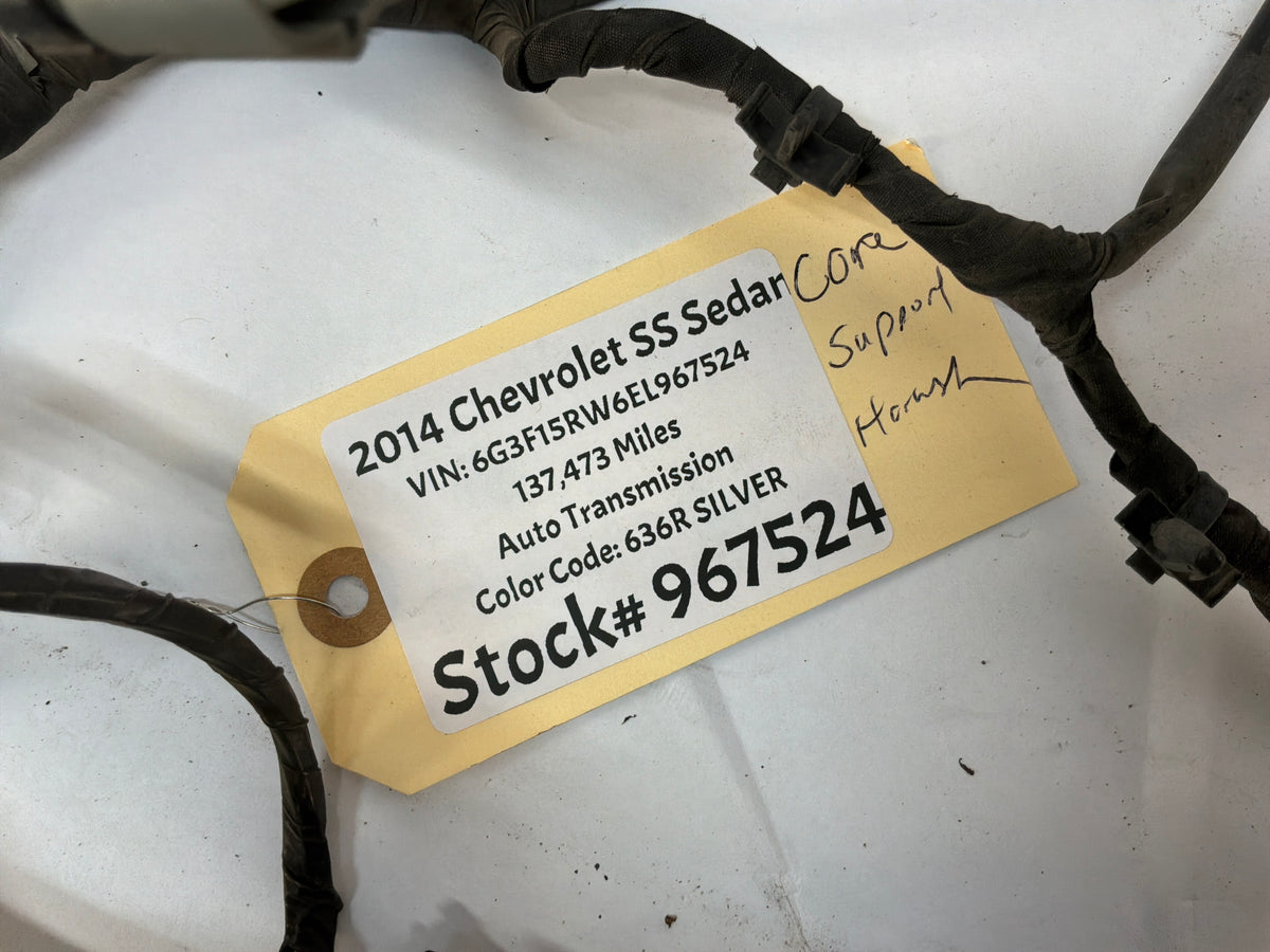 2014 Chevy SS Sedan Radiator Core Support Head Light Lamp Wiring Wire Harness OEM
