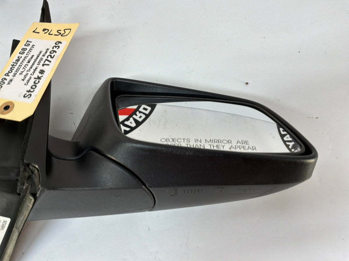 2008 Pontiac G8 GT RH Passenger Exterior Side Mirror Black OEM - Day's Parts Yard