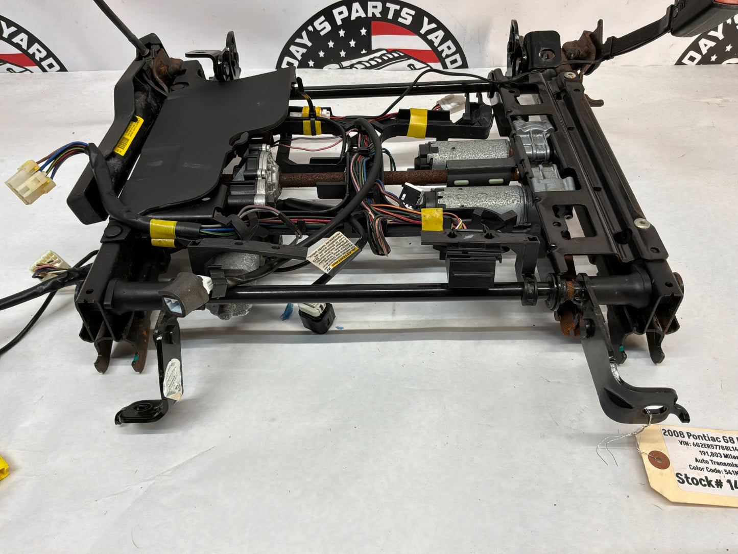 2008 Pontiac G8 Base RH Passenger Front Seat Bottom Frame Rail Motor Set Assembly OEM