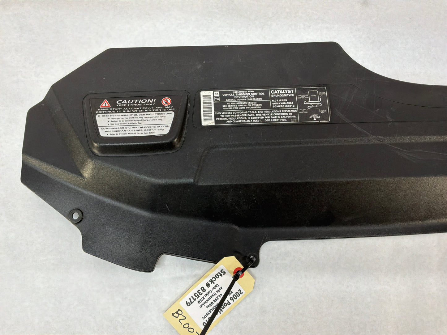 2006 Pontiac GTO Upper Radiator Core Support Air Baffle Cover OEM