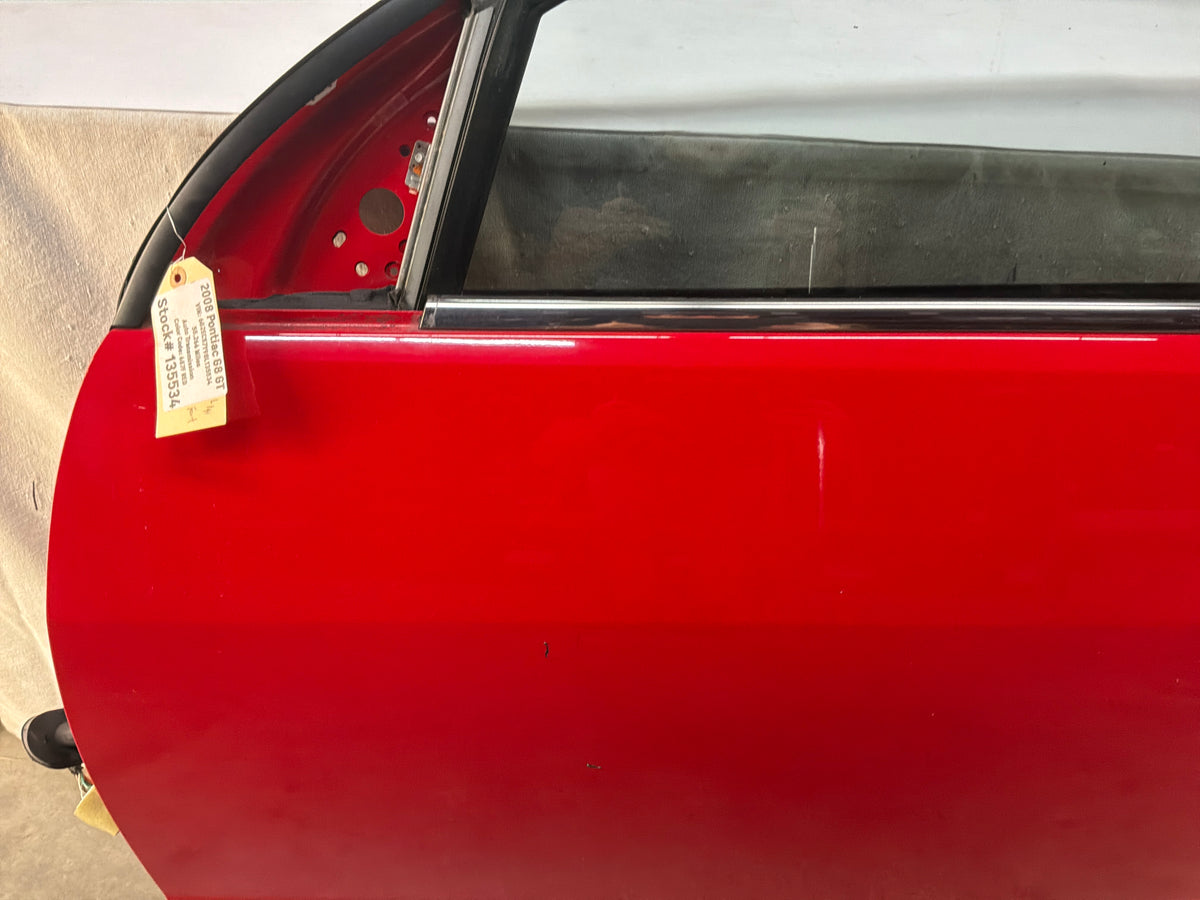 2008 Pontiac G8 GT LH Driver Front Exterior Outside Door Red OEM