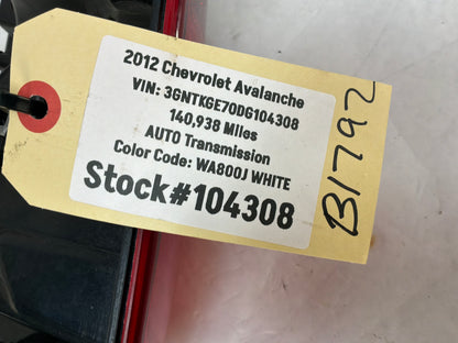 2012 Chevy Avalanche LH Driver Tail Light Taillight Lamp OEM