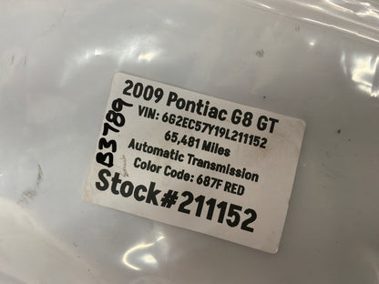 2009 Pontiac G8 GT Wheel Center Caps OEM