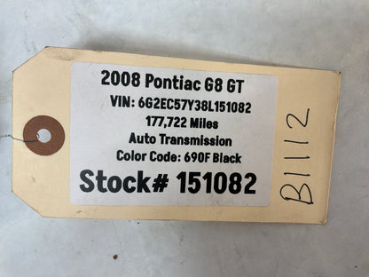 2008 Pontiac G8 GT LH Driver Rear Exterior Door Handles Black and Chrome OEM