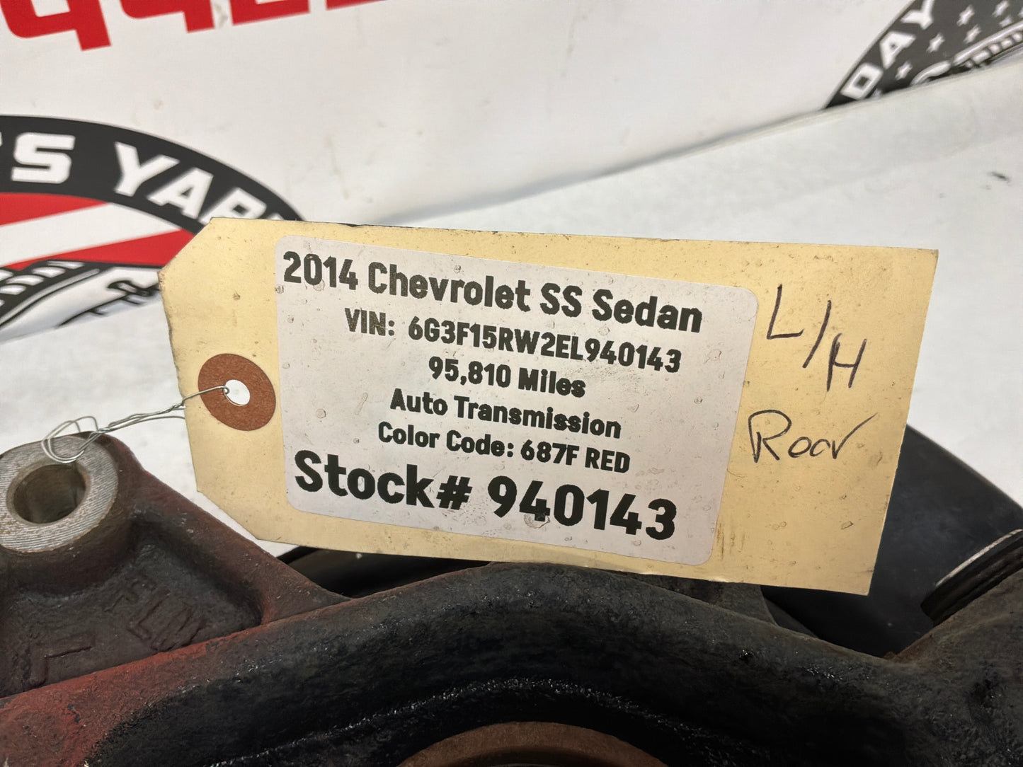 2014 Chevy SS Sedan LH Driver Rear Suspension Spindle Knuckle Hub Assembly OEM