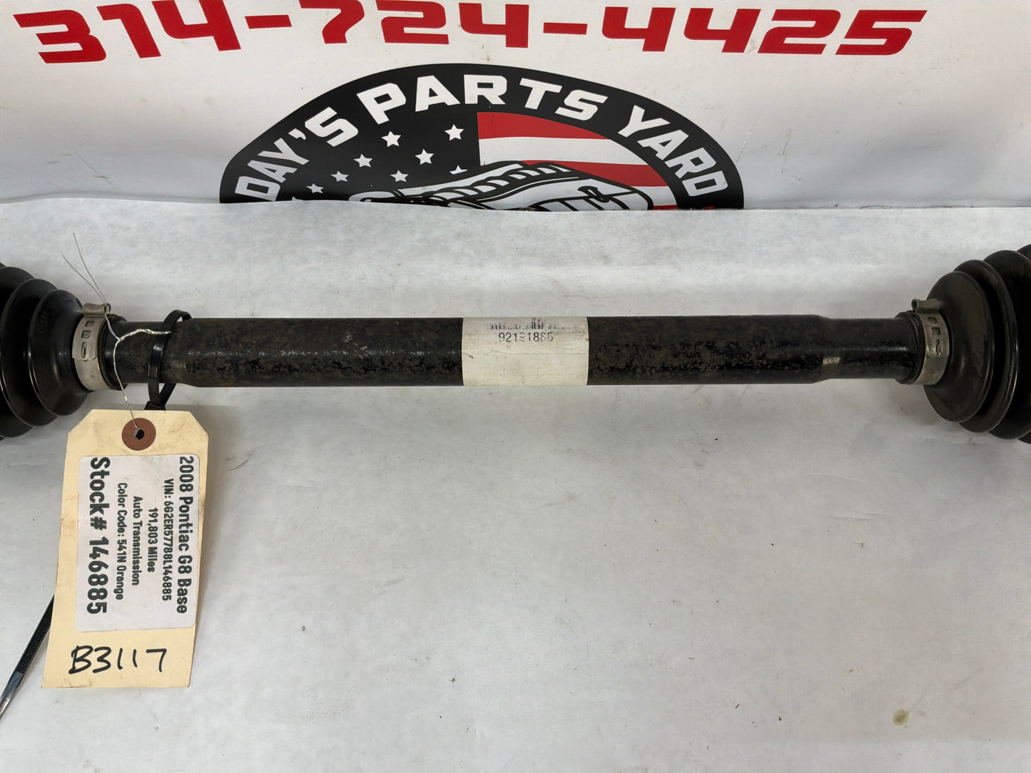 2008 Pontiac G8 Base LH Driver Rear CV Axle Half Shaft OEM