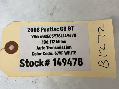 2008 Pontiac G8 GT LH Driver Rear Interior Door Handle OEM