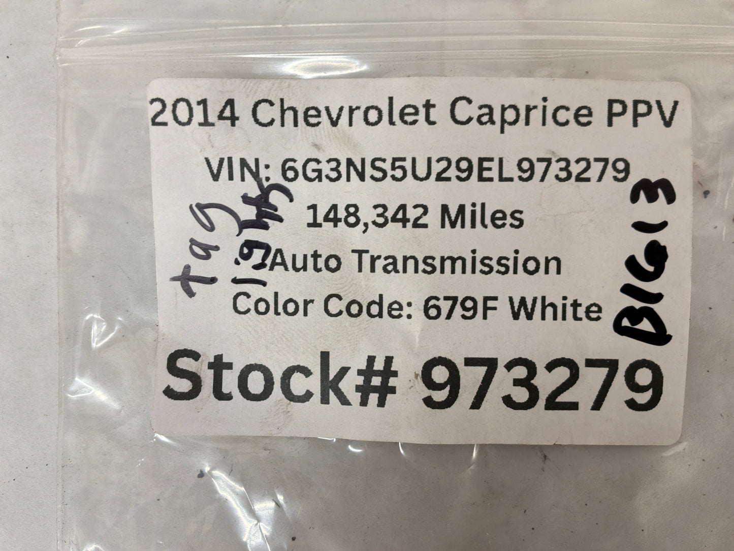 2014 Chevy Caprice PPV RH & LH License Plate Tag Lamp Lights OEM