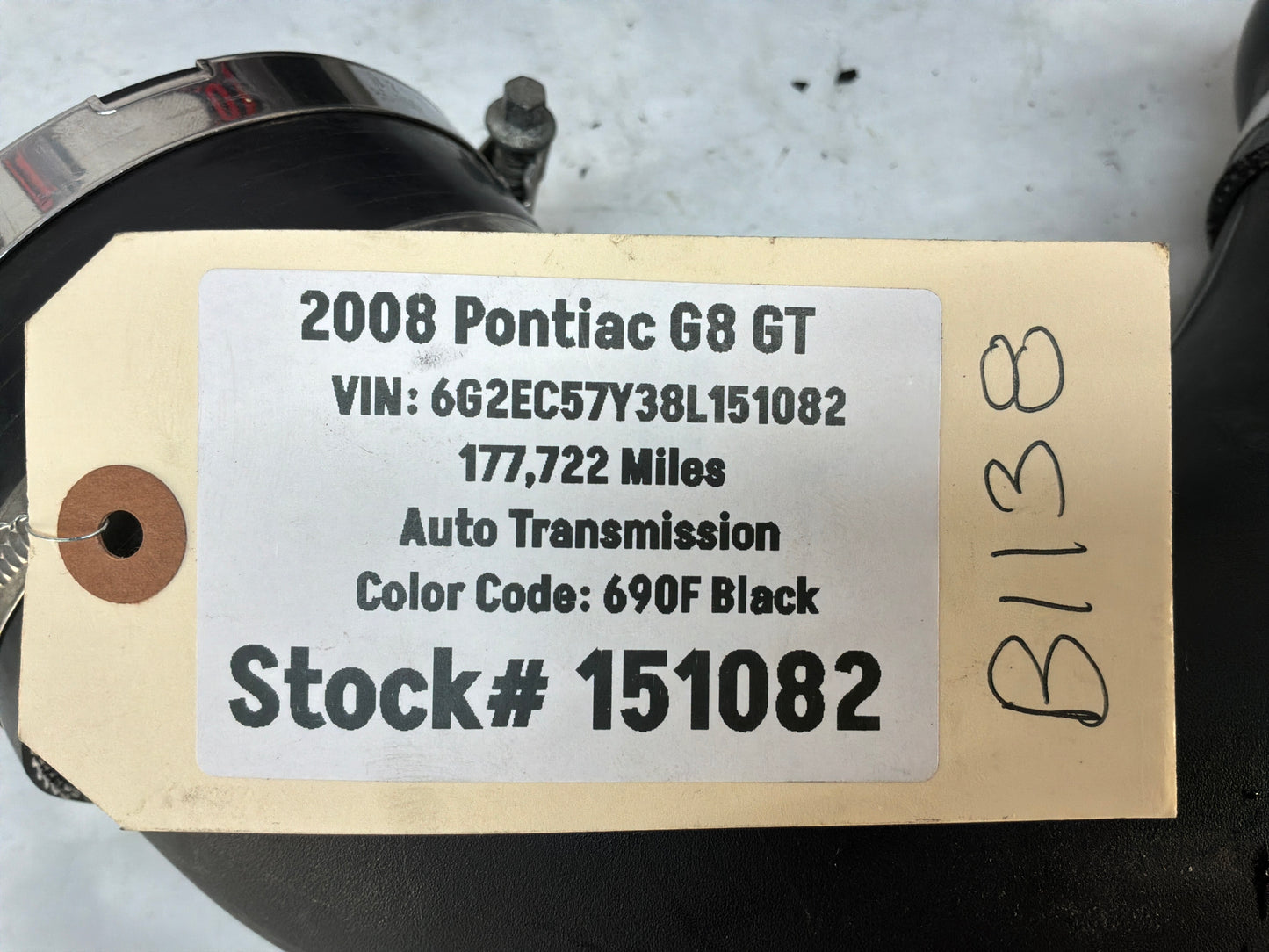 2008 Pontiac G8 GT Roto-Fab Cold Air Intake