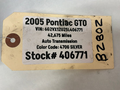 2005 Pontiac GTO LH Driver Front Fender Wheel House Well Liner OEM