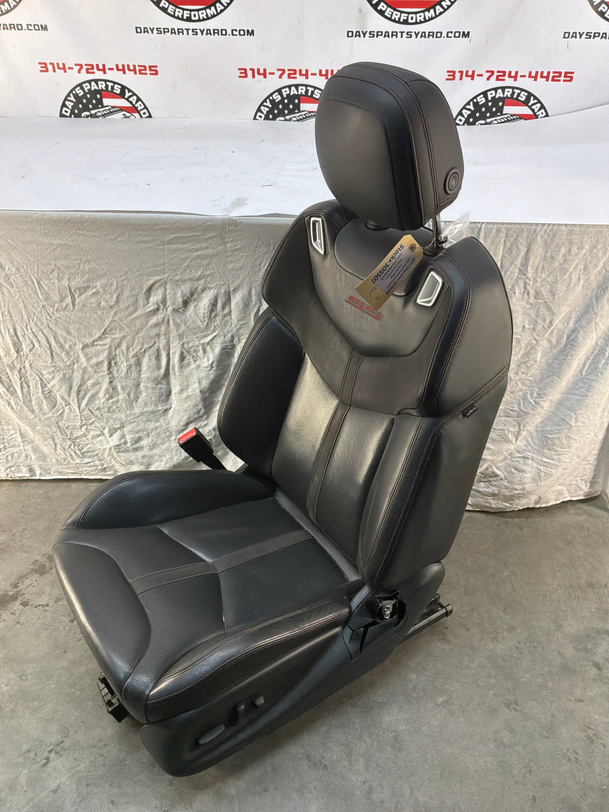 2017 Chevy SS Sedan Front LH Driver Seat Black Leather Alcantara Suede OEM