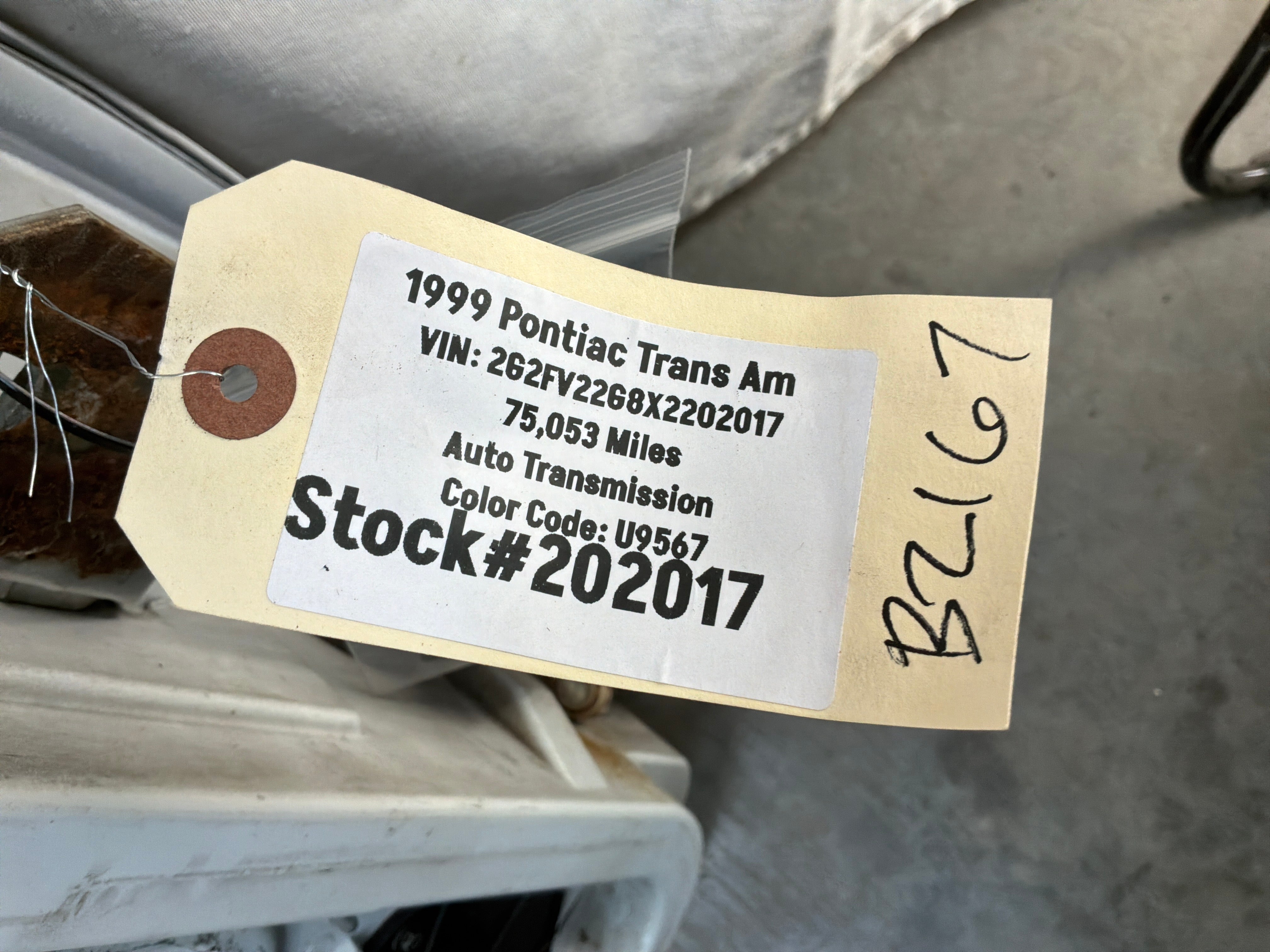1999 Pontiac Firebird Trans Am WS6 LH Driver Exterior Door White OEM