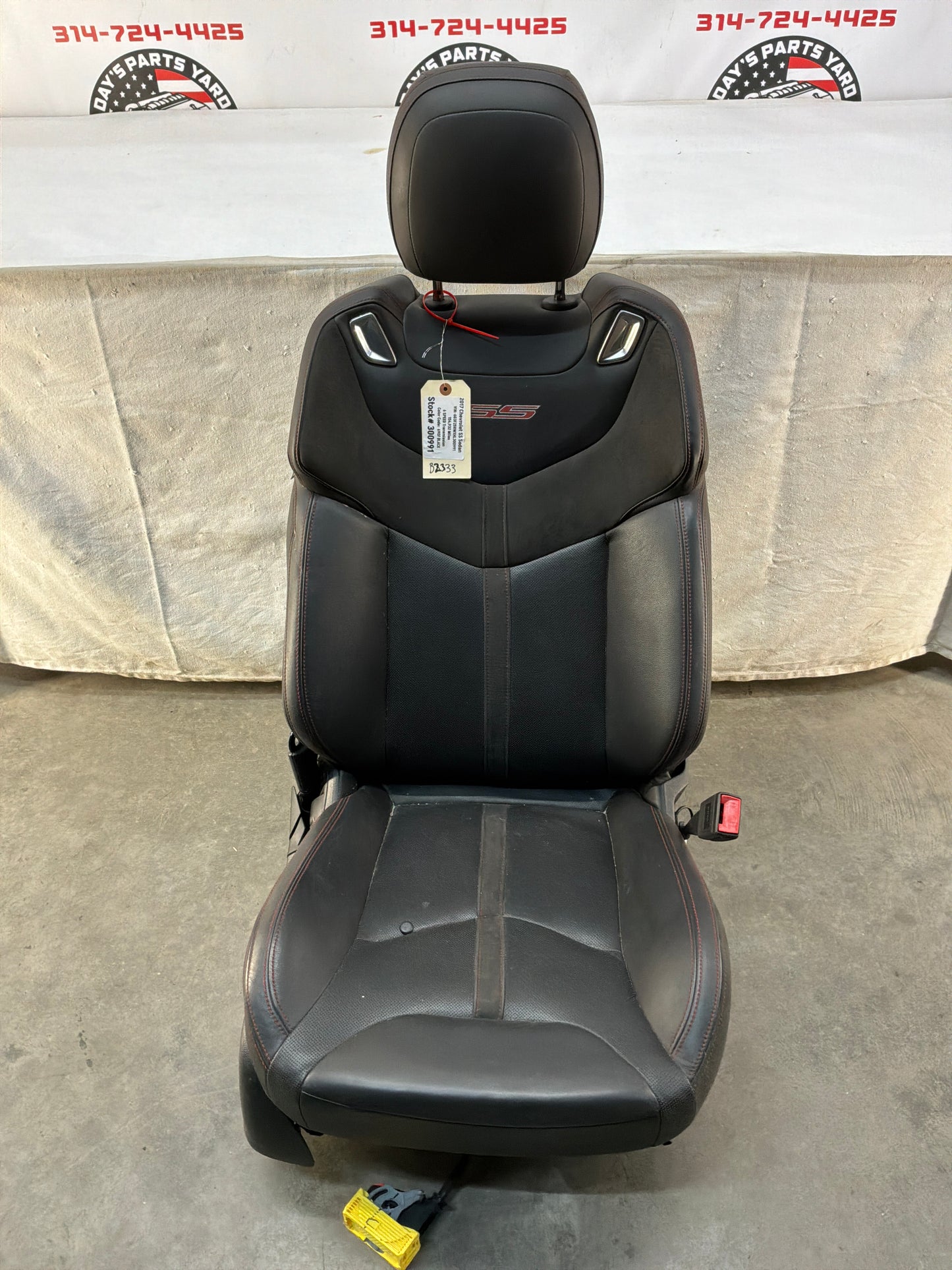 2017 Chevy SS Sedan RH Passenger Front Seat Black Leather Alcantara Suede OEM