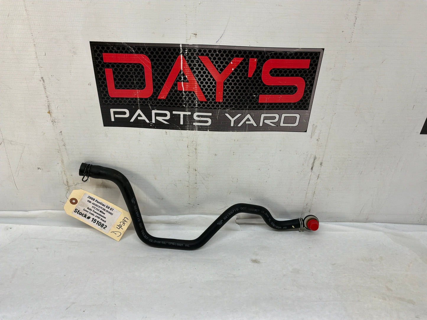 2009 Pontiac G8 GT Brake Booster Vacuum Hose Line Tube OEM