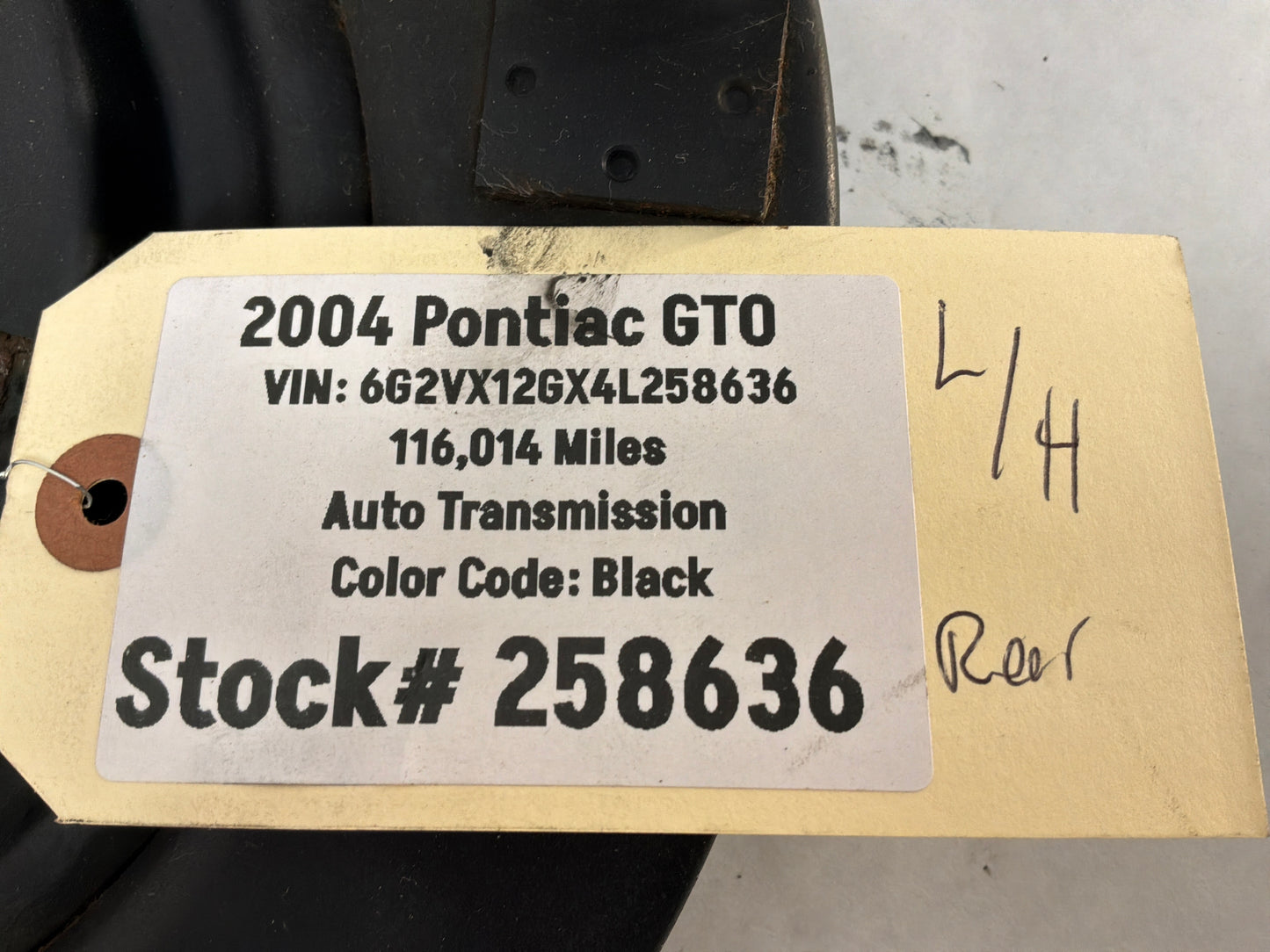 2004 Pontiac GTO LH Driver Rear Brake Caliper Hub Dust Shield OEM
