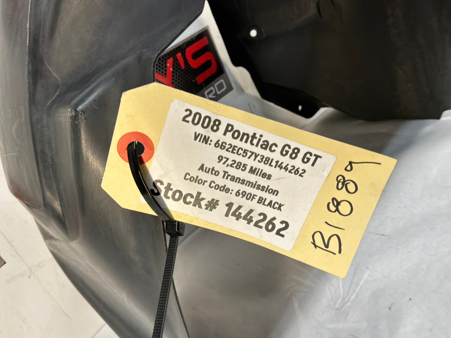2008 Pontiac G8 GT LH Driver Front Fender Wheel Well Liner House OEM