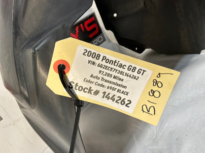 2008 Pontiac G8 GT LH Driver Front Fender Wheel Well Liner House OEM