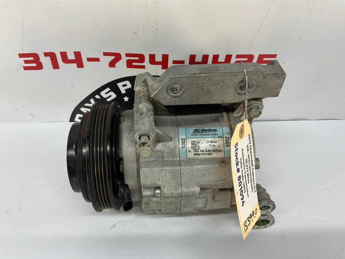2013 Chevy Camaro ZL1 AC A/C Air Conditioner Compressor w/ Bracket OEM