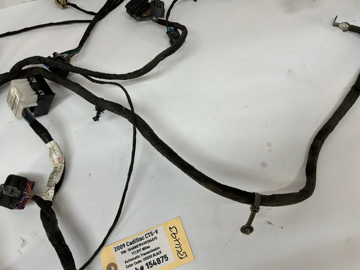 2009 Cadillac CTS-V Front Headlight Lamp Core Support Wire Wiring Harness OEM