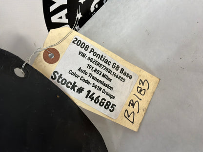 2008 Pontiac G8 Base RH Passenger Rear Fender Wheelhouse Well Liner OEM