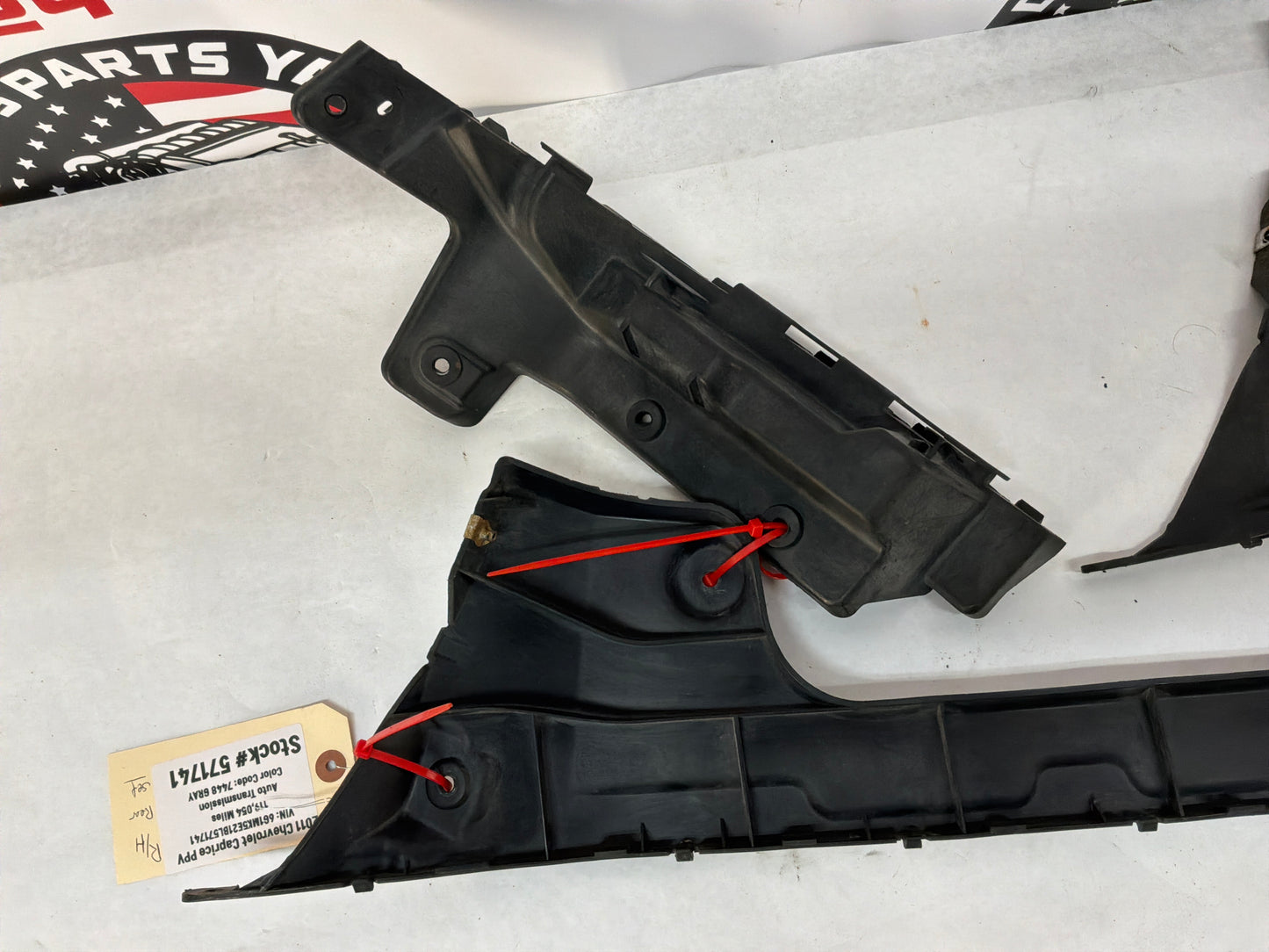 2011 Chevy Caprice PPV RH & LH Rear Bumper Guide Brackets Mounts Supports OEM
