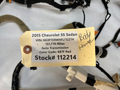 2015 Chevy SS Sedan Body Chassis Wire Wiring Harness Assembly OEM