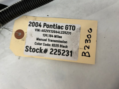 2004 Pontiac GTO Starter Alternator Positive Negative Battery Cable Wire Wiring Harness OEM