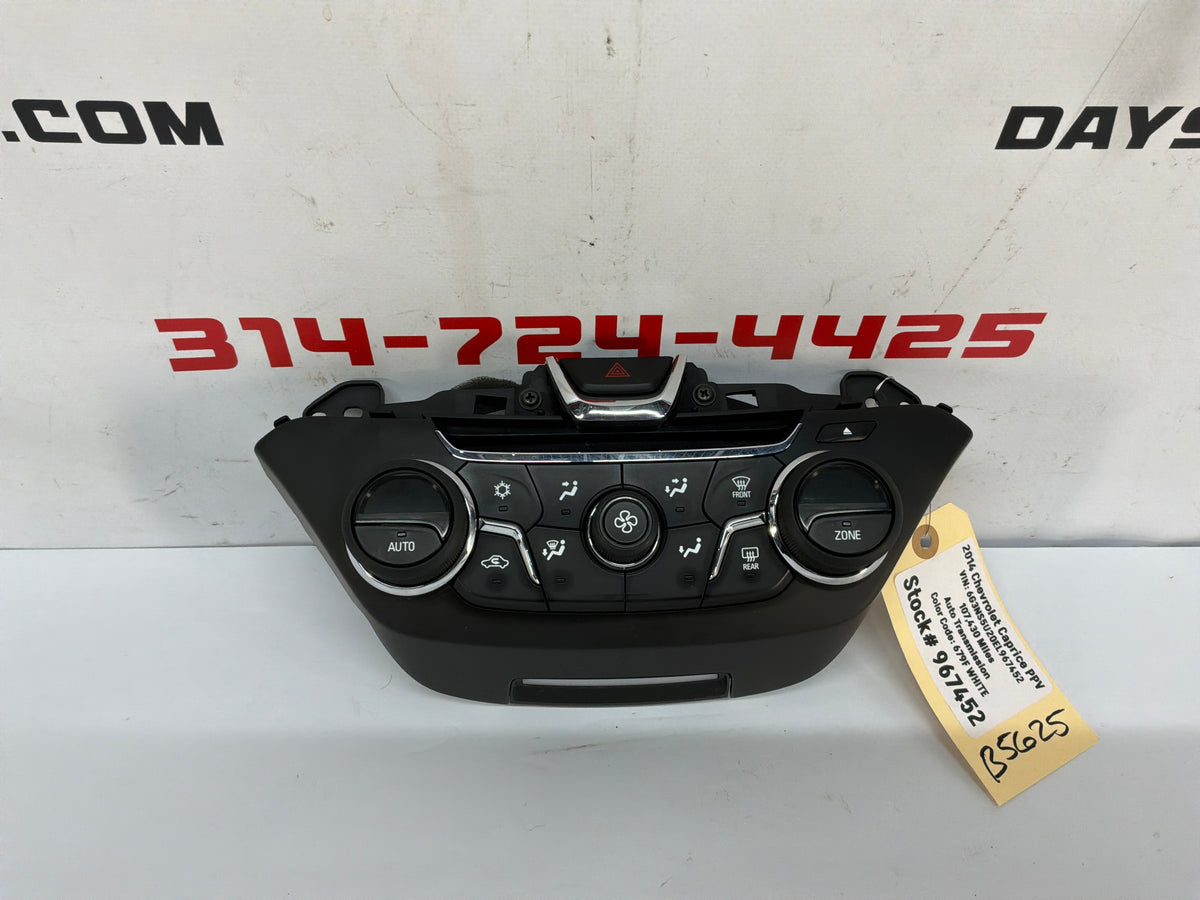 2014 Chevy Caprice PPV HVAC Heat & A/C Controls Unit Panel Buttons OEM