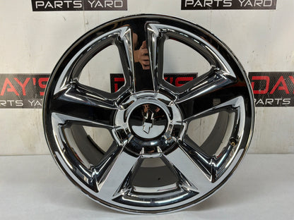 2012 Chevy Avalanche Wheel 20X8.5 Covered Lug Nuts Tapered 5 Spoke Chrome OEM