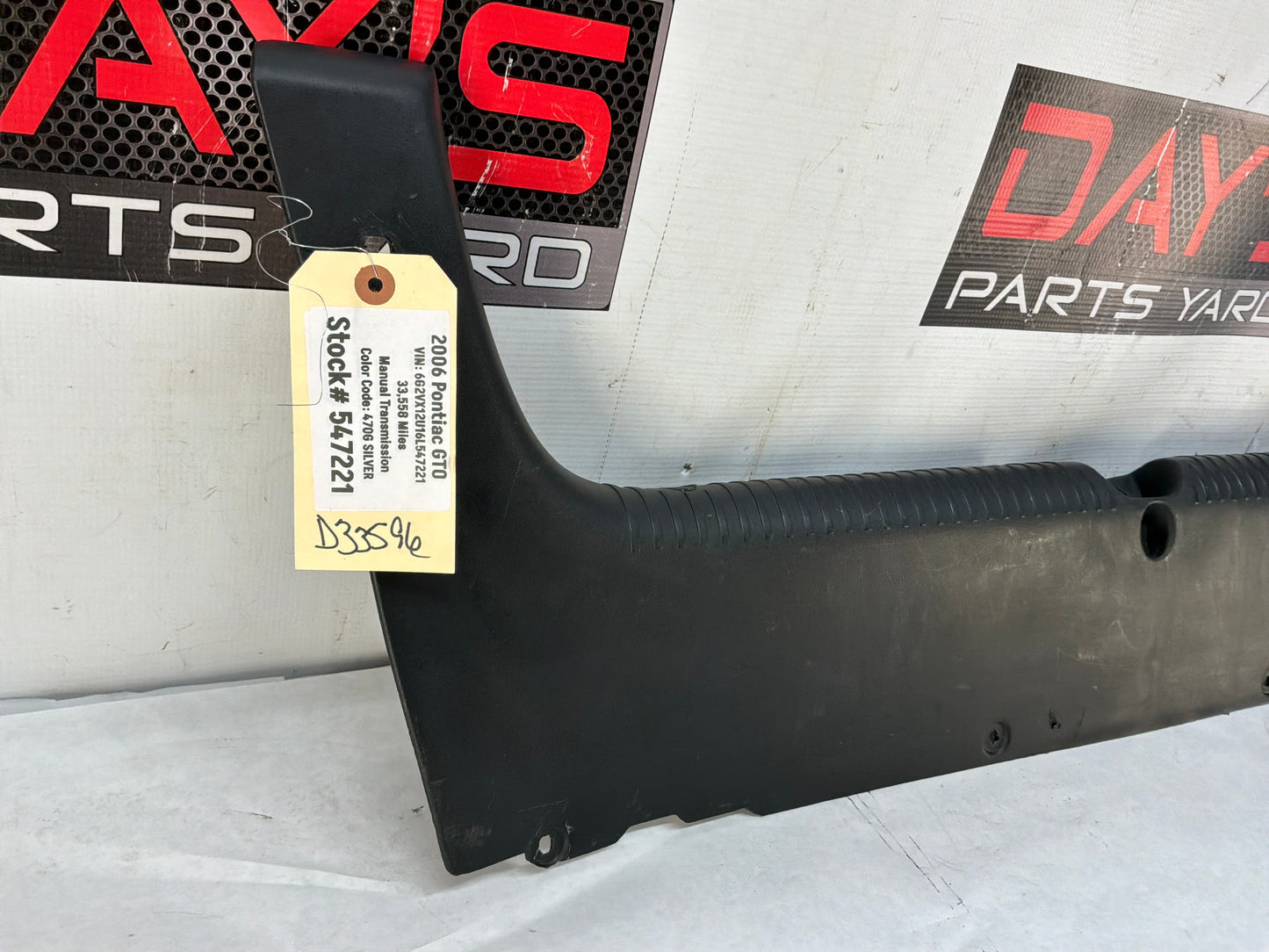 2006 Pontiac GTO Trunk Interior Wall Plastic Cover Trim Rear End Panel OEM - Day's Parts Yard