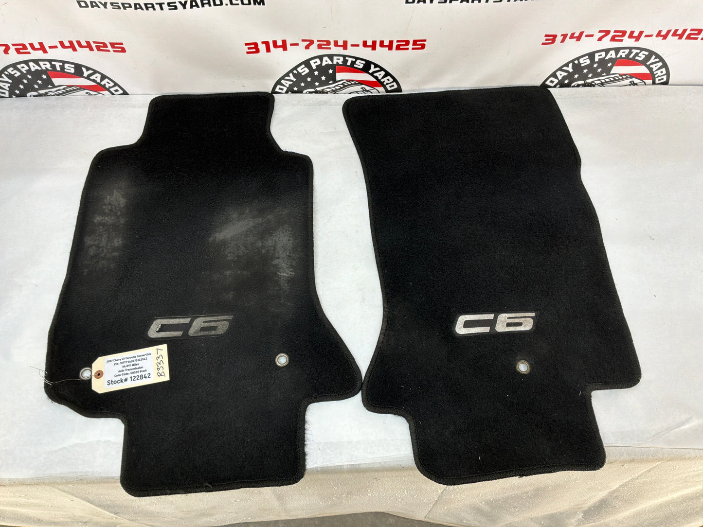 2007  Chevy C6 Corvette Convertible Embroidered Floor Mats OEM