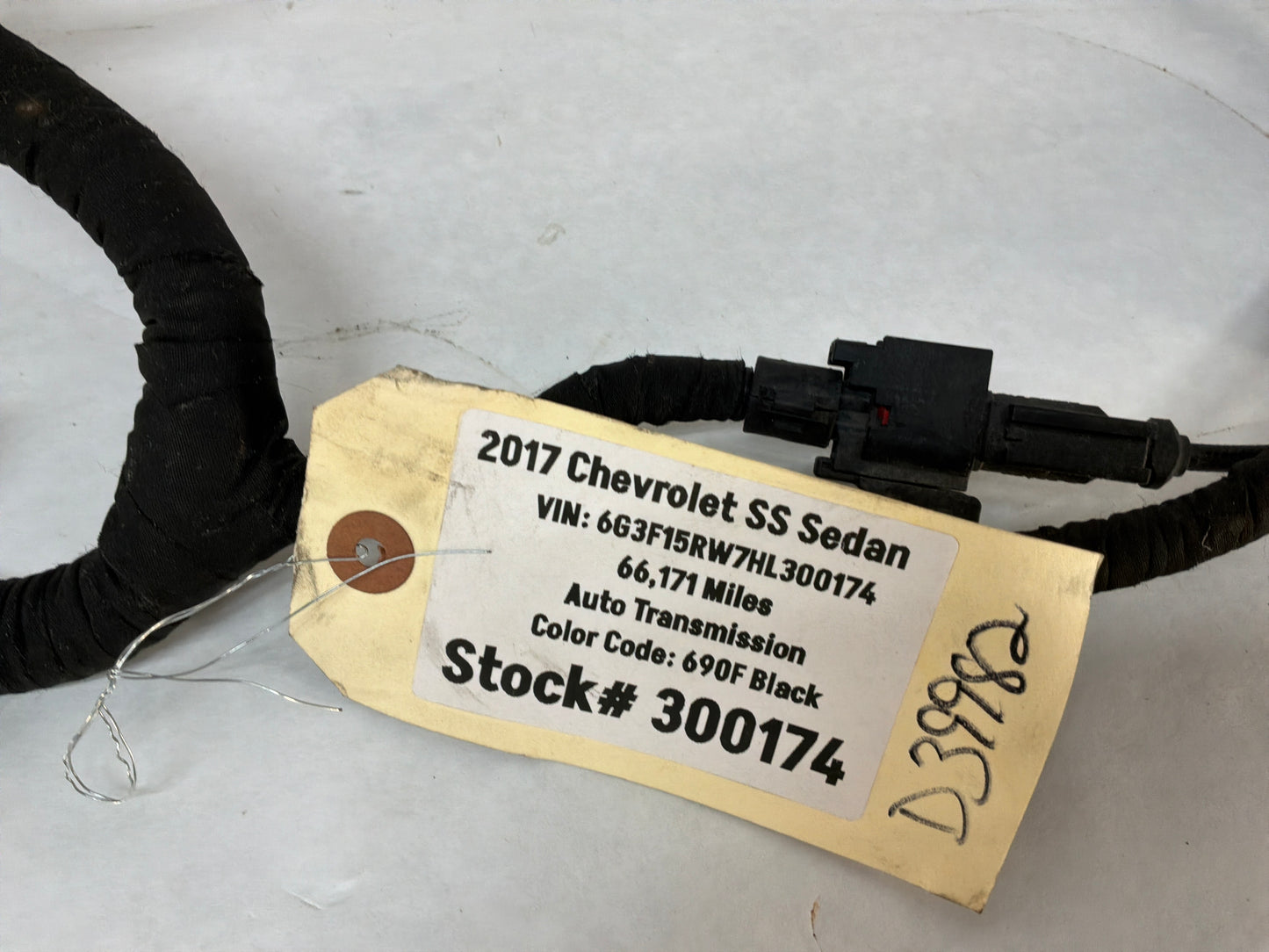 2017 Chevy SS Sedan Rear Cradle Subframe Wire Wiring Harness OEM