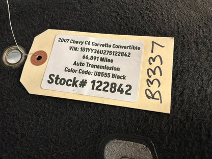 2007  Chevy C6 Corvette Convertible Embroidered Floor Mats OEM