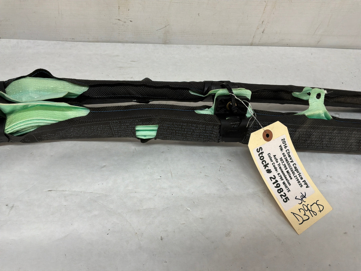 2016 Chevy Caprice PPV RH & LH Roof Side Rail Curtain Airbag Air Bag Set OEM