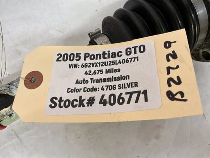 2005 Pontiac GTO RH Passenger Rear CV Axle Half Shaft OEM