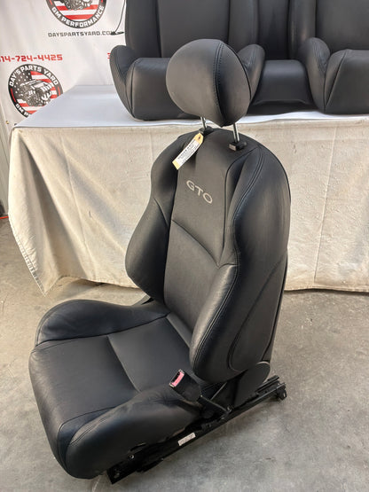 2006 Pontiac GTO Black Leather Front and Rear Seats Set OEM