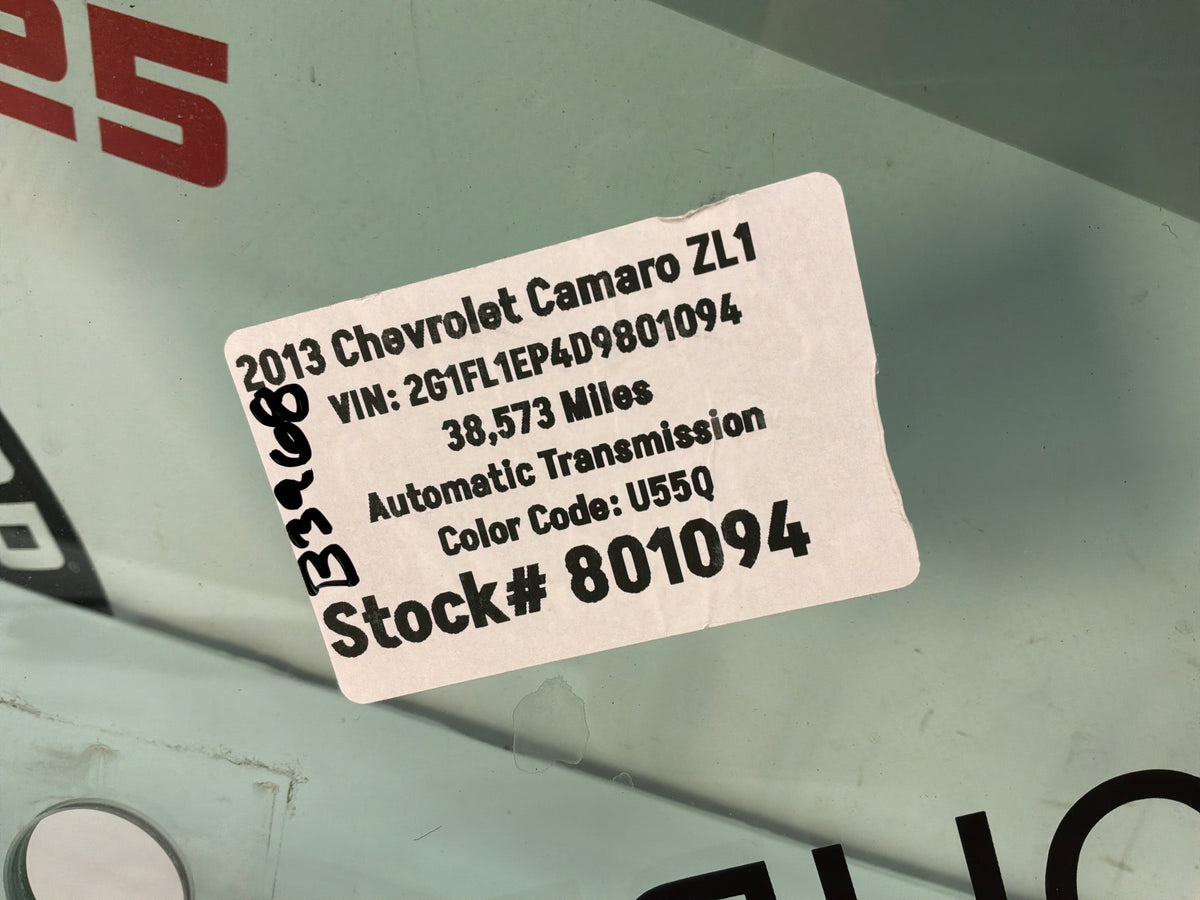 2013 Chevy Camaro ZL1 LH Driver Door Window Glass OEM