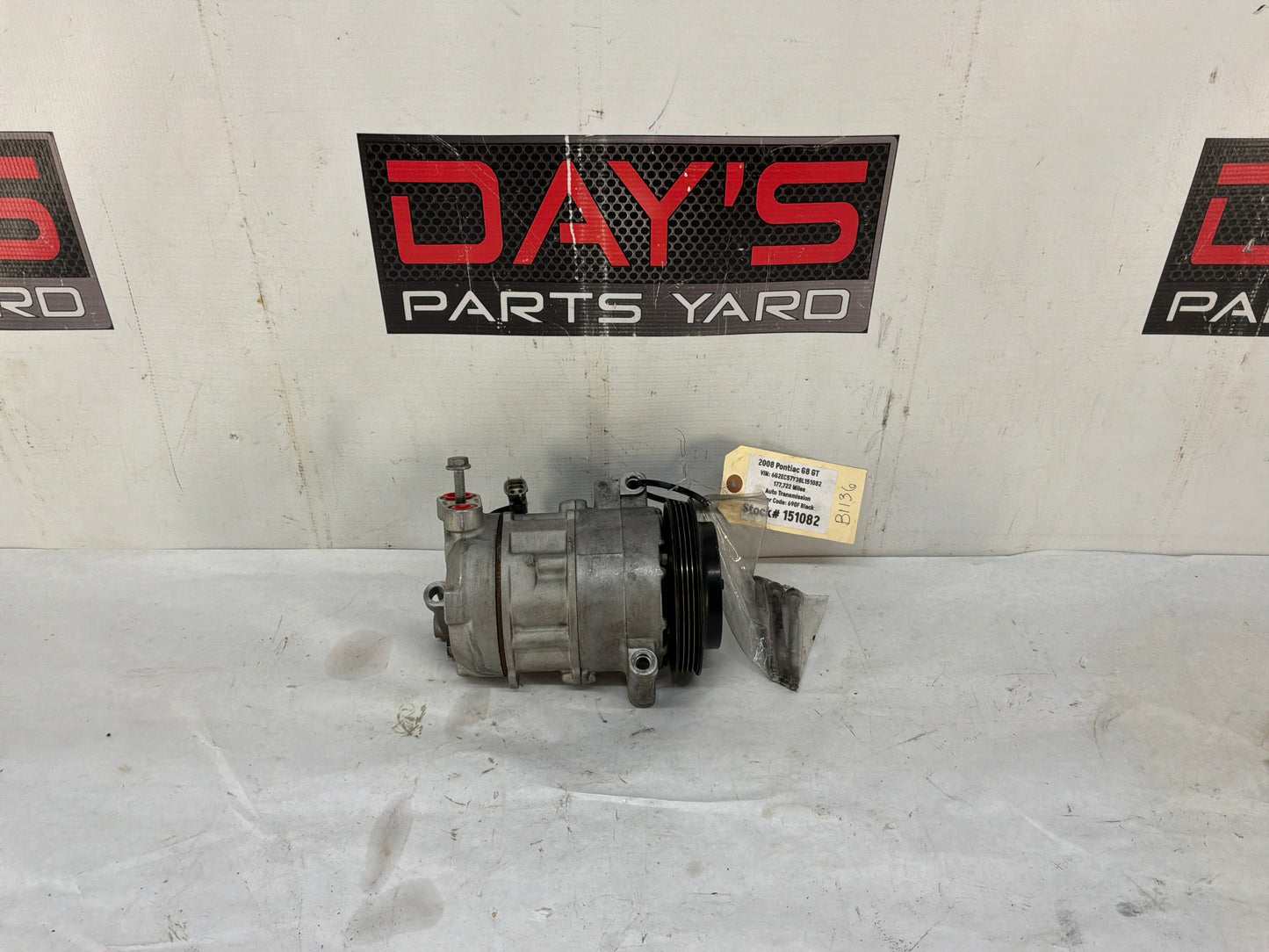 2008 Pontiac G8 GT AC A/C Air Conditioner Compressor w/ Hardware OEM