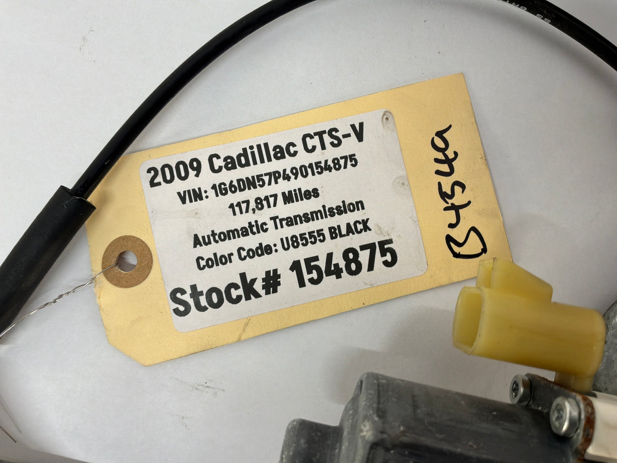 2009 Cadillac CTS-V RH Passenger Rear Window Regulator w/ Motor OEM