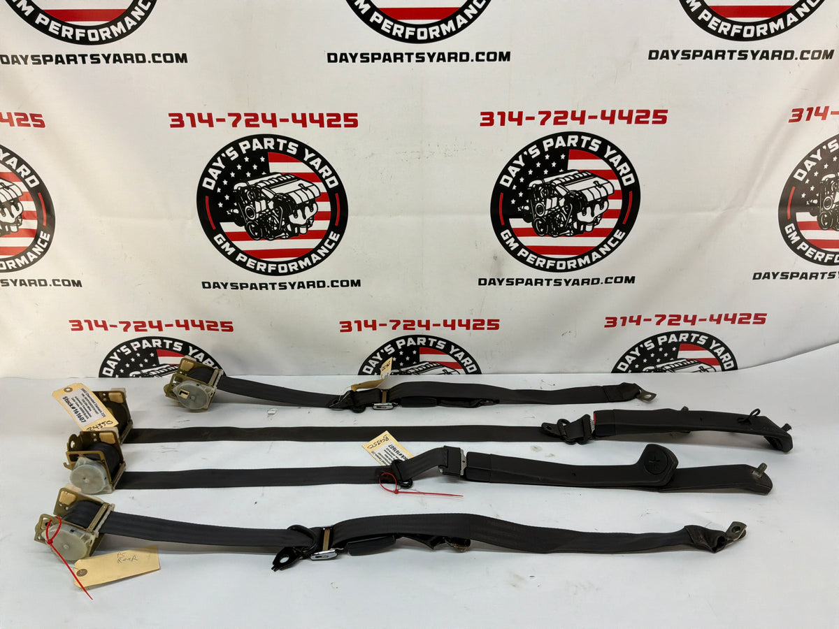 2002 Chevy Camaro Z28 Front & Rear Seatbelt Seat Belts Retractors w/ Buckles Holders Ebony OEM w/ Buckles Holders Ebony OEM