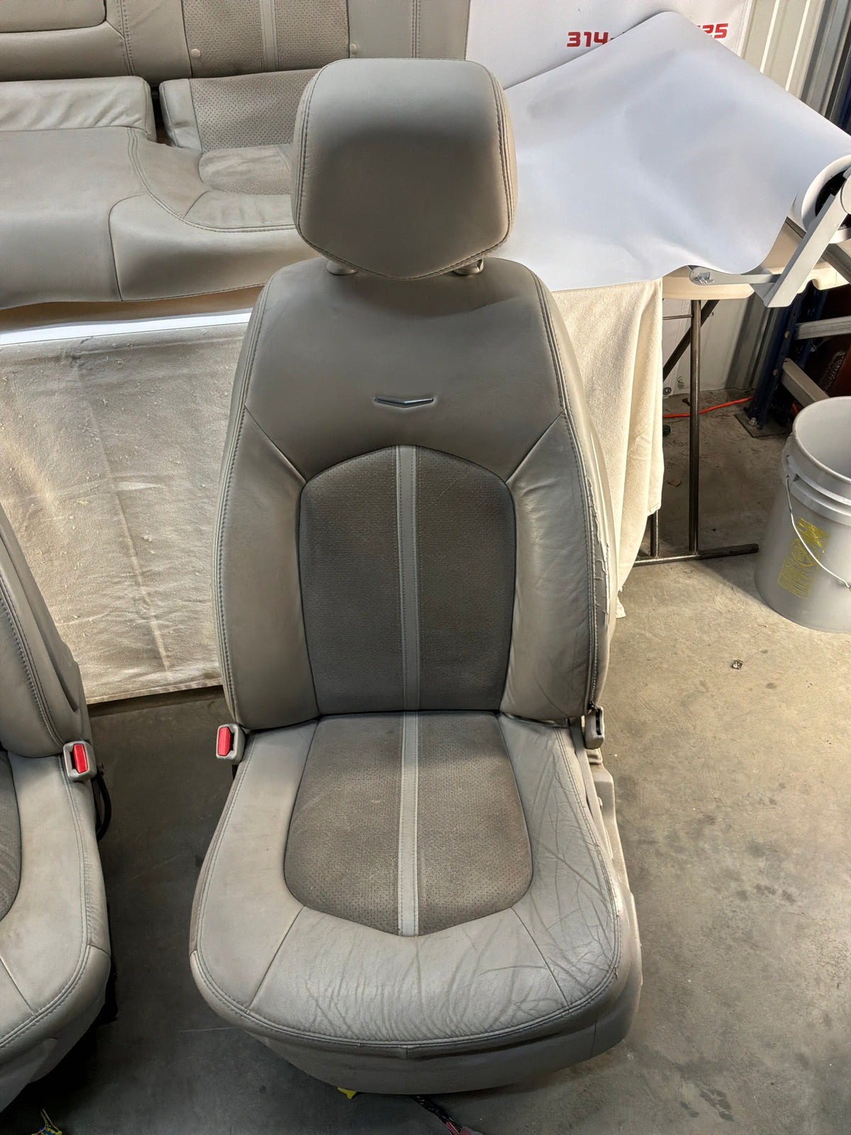 2009 Cadillac CTS-V Seats Fronts and Rears Leather and Suede OEM Titanium