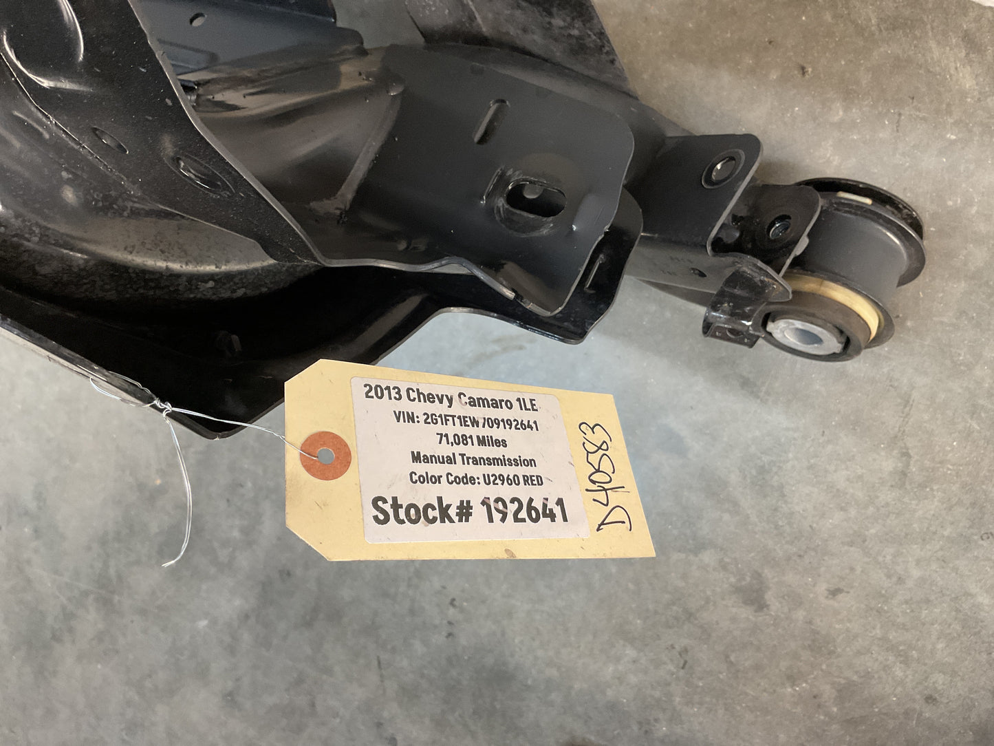 2013 Chevy Camaro 1LE Rear Suspension Cradle Sub Frame K Member Support OEM