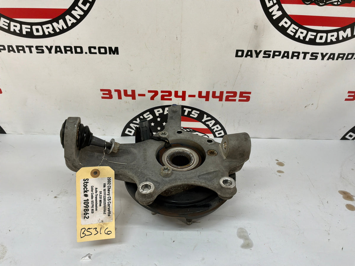 2002 Chevy C5 Corvette LH Driver Front Suspension Spindle Knuckle Hub OEM