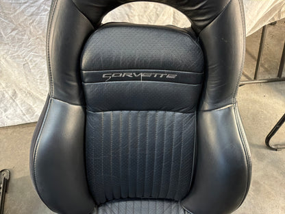 2002 Chevy C5 Corvette Convertible Seats RH & LH Front Black Leather Seats OEM