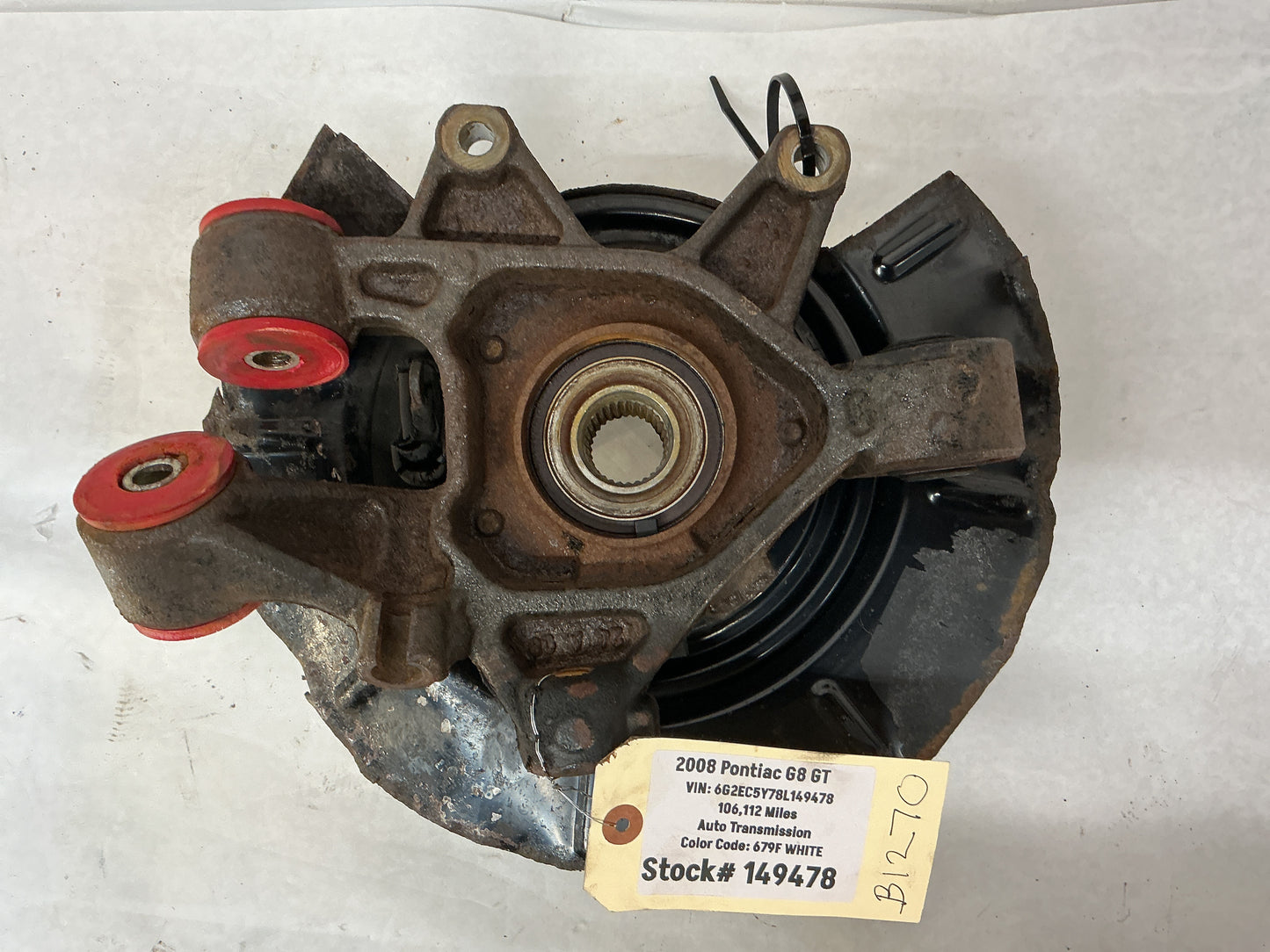 2008 Pontiac G8 GT LH Driver Rear Suspension Spindle Hub Knuckle OEM