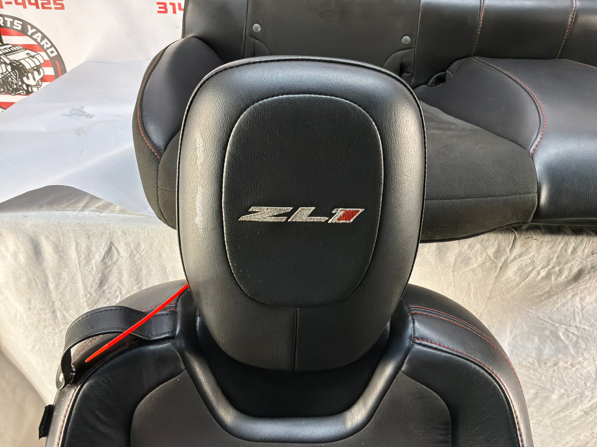 2013 Chevy Camaro ZL1 Seats Black Leather Suede Alcantara Front and Rear OEM